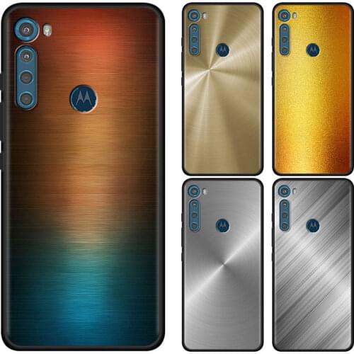 Dark Brushed Metal Texture Cell Phone Case for Motorola One Fusion Hyper G9 Play G8 Power Lite G30 E6s Edge Plus G Stylus Cover