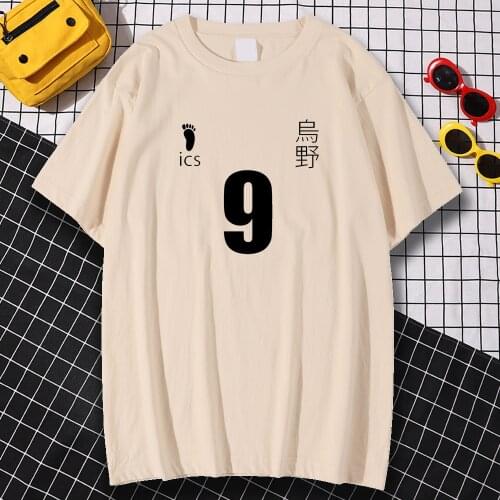 Cotton Kageyama Tobio Haiyuu Number 9 White Print Men T-Shirt Tops Tees T Shirt Soft Casual T Shirts Summer 2021 Tee Shirt