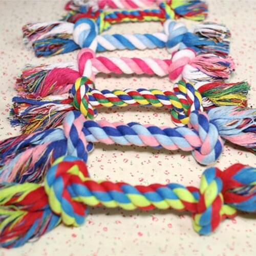 1PCS Dog Puppy Cotton Braided Double Knot Rope Chew Anti Bite Funny Toy Pet Supplies Dog accessories juguetes para perro
