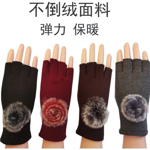 Cotton Summer Gloves Fashion Breathable Half-Finger Hand Mittens Womens Warm Knuckle Work Outdoor Bicycle Wet Fingerless Gloves