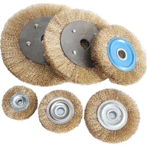 1pc 2pc Flat Wire Wheel Brush 3”-8“ for Bench Grinder Polishing Abrasive Tool For Metal wood Derust Deburring remove paint