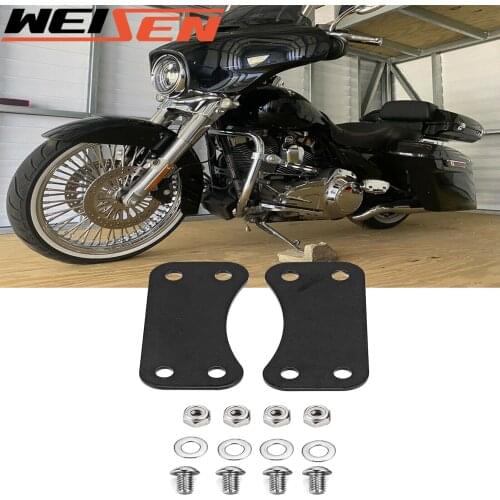 Motorcycle Wsen 21" Wheel Front Fender 20mm Riser Spacers Adapter Kit For Harley Most 2014-UP Davidson Touring Model Steel Black