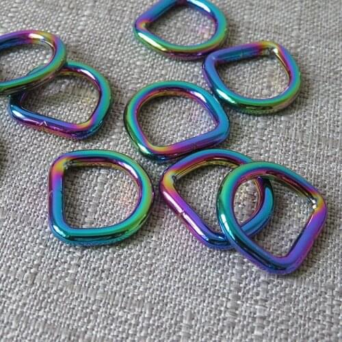 50PCS/Lot Inner 15mm Wholesale Metal D Ring Hardware For Bag Accessory Dog Collar Leash Backpack Garment Straps Sewing Clasps