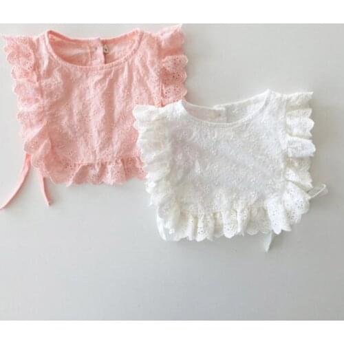 2020 new style girls lace bow vest summer fashion girls top 0-3 years HV100