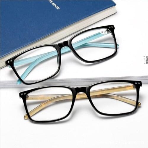 Feishini New fashion European Version Of Elastic Paint Reading Glasses Men Diopter Presbyopic Eyeglasses Women Square