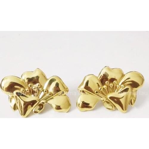 Solid Brass Furniture Handle Drawer Knobs Flowe Shape Cupboard Pulls Single Hole Gold Kitchen Cabinet Handles Hardware
