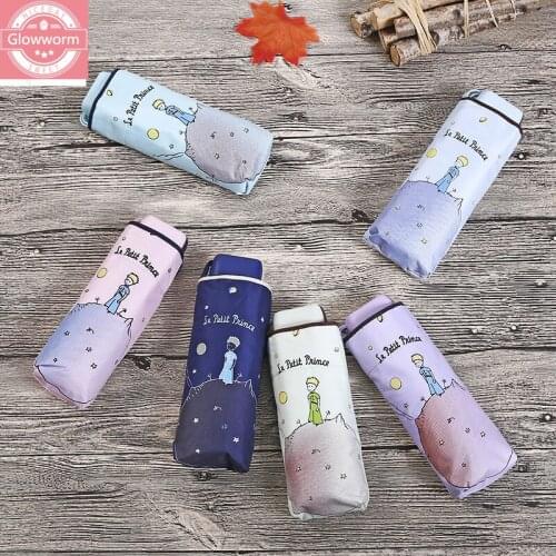 Cartoon creative features black plastic sunscreen umbrella anti ultraviolet black plastic sun umbrella 50 fold umbrella