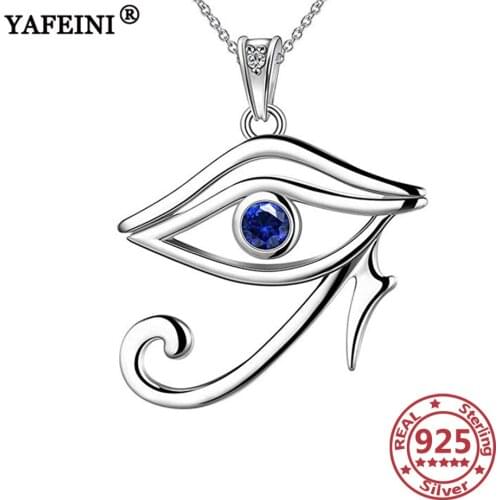 YAFEINI 925 Sterling Silver Eyes Pendant Necklace Cubic Zircon Pendant Necklace Silver 925 Jewelry Anniversary Gift Silver Chain