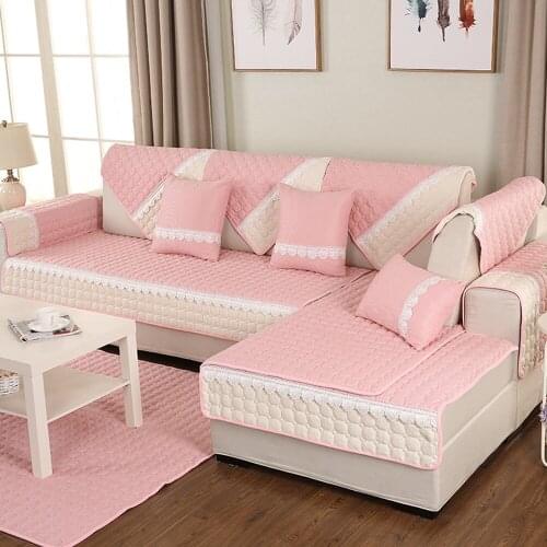 Stylish simplicity Pink cotton sectional sofa cover Four seasons universal couch covers for sofas Backrest towel pillowcase