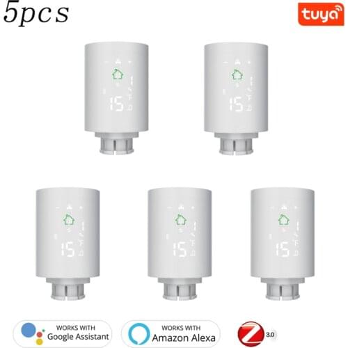 Tuya Smart ZigBee Radiator Actuator TRV Programmable Thermostatic Radiator Valve Temperature Controller For Alexa Google Home