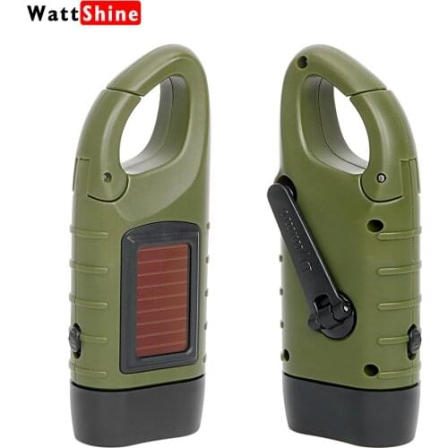 Professional Portable LED Hand Crank Dynamo Solar Power Flashlight Torch for Outdoor Camping Mountaineering Traditional Design