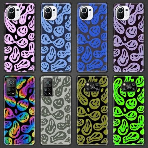 Luxury Shell for Xiaomi Mi Poco X3 NFC F3 F1 M3 9 9T 10 10T Note 10 Lite 11i 11 Ultra Pro Silicone Case Funny Face Pattern