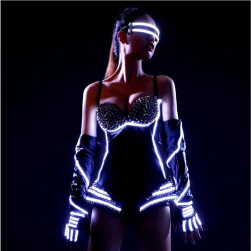 LED Clothing Bra Pants Glasses Dance Accessories Carnaval Stage Performance Led Costume