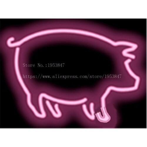Pig Meat Glass Tube neon sign Handcrafted Light Bar Beer Pub Club signs Shop Store Business Signboard signage 17"x14"