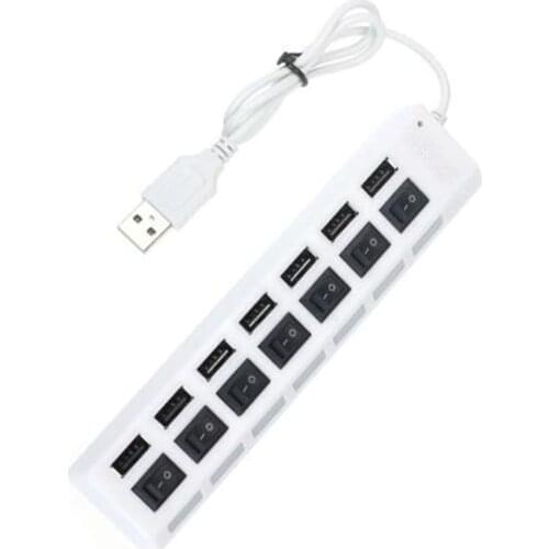 7 Ports usb hub LED USB High Speed 480 Mbps Adapter USB Hub With Power on off Switch For PC Laptop Computer PC Laptop With ON/OF
