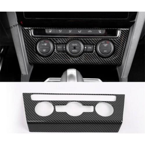Yimaautotrims Carbon Fiber Look Interior For VW Volkswagen Arteon 2018 - 2020 Glove Storage Box Handle / AC Panel Cover Trim