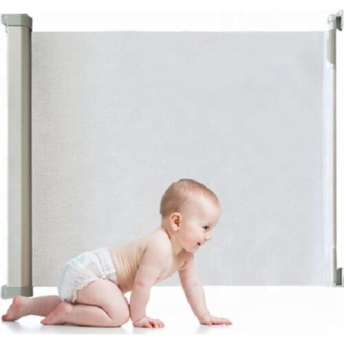 New Retractable Baby Safety Gate Pet Barrier Fences Magic Dog Gate Portable Durable Breathable Mesh Cloth Baby Protection Fence