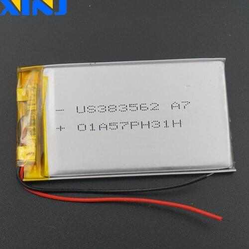 XINJ 3.7V 850mAh lithium polymer battery lipo cell 383562 For GPS MP4 Camera E-book Bluetooth driving recorder earphones speaker