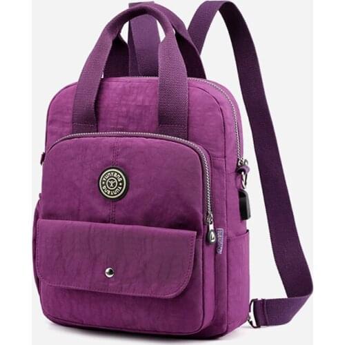 Women USB Charging Backpacks Laptop Bag Junior College Style Female Backpack Waterproof Nylon Ladies Female Casual Travel Bag