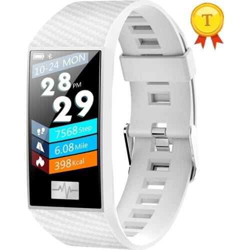 White color female woman Smart Bracelet with ECG PPG Heart Rate Blood Pressure Sport Smart Wristband Fitness Tracker for android