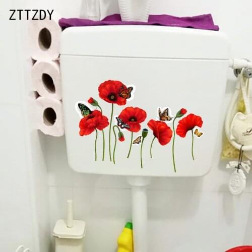 ZTTZDY 25.8CM×18CM Flying Butterflies Home Wall Decor Stickers Fashion Bathroom Toilet Accessories T2-1019