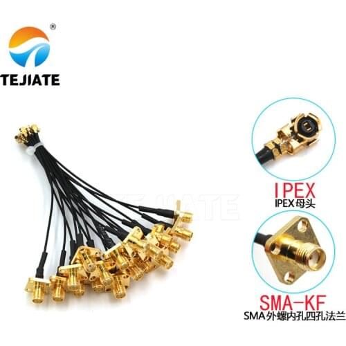 1PCS IPX To SMA Adapter Outer Screw Inner Hole Connector Four Hole Flange Length 10CM Match For 1.13 Wire