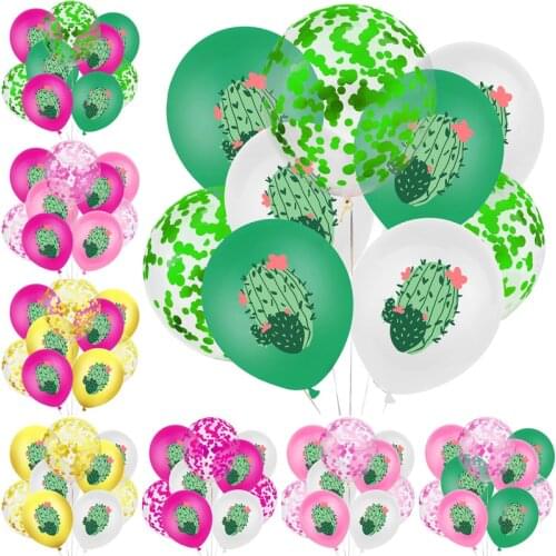 10pcs DIY 12 Inch Plant Cactus Latex Balloon Confetti Ballons Birthday Hawaiian Swimming Pool Party Festival Garden Decor