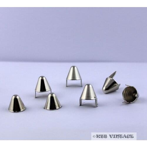 100 pc Metal Punk Studs Gothic Cone Studs Rock DIY Spikes 1/2'' silver