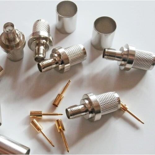 10X Pcs New RF Coax Connector SMA Female Jack Crimp for LMR400 RG8 RG213 RG214 RG165 7D-FB Cable Plug Nickel Plated High-quality