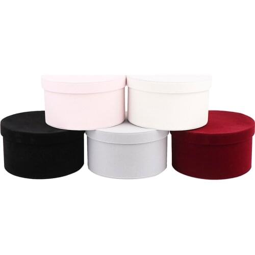 1xRound Cardboard Paper Flower Boxes With Lid Rose Box Valentines Day Florist Gift Party Favor Packaging Box Wedding Decoration