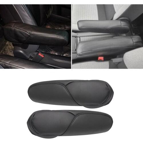 2pcs Black PU Leather with Sponge Armrest Cover For Honda CRV CR-V 2007 2008 2009 Interior Side Seat Armrest Handle Cover Trim