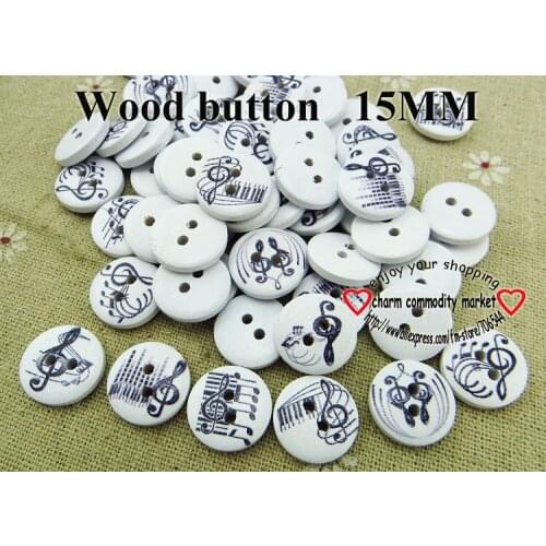 50PCS GILRS painting wooden buttons 15MM sewing clothes boots coat accessory transport button MCB-971