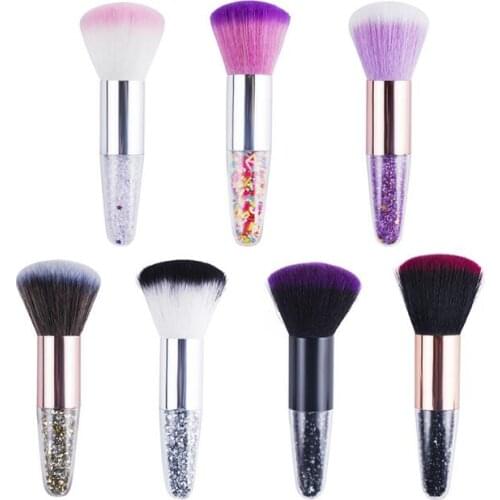 60Pcs/Lot Single Cone Crystal Diamond Grain Transparent Handle Blush Makeup Brush Chubby Dun Foundation Cosmetic Tool HA2458