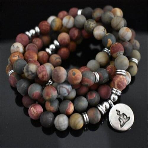 8MM Picasso Bracelet 108 Beads Buddha Pendant Unisex Mala Yoga Energy Meditation Healing Lucky