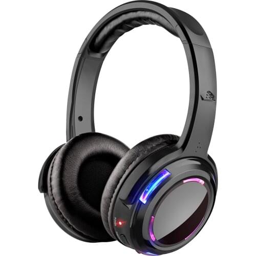 Silent Disco Compete System Black Led Wireless Headphone (10 Headphones + 1 Transmitter)