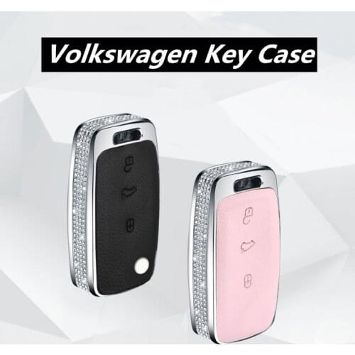 Luxury Diamond Car Key Case Cover Key Holder Chain Ring for Volkswagen VW B5 B6 Golf 4 5 6 Jetta Mk6 Tiguan key case