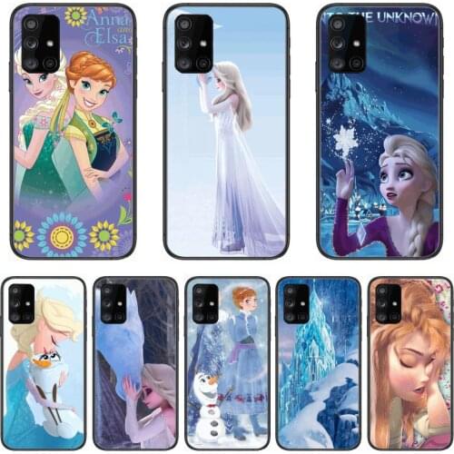 Disney Frozen Princess Elsa Anna Phone Case Hull For Samsung Galaxy A 90 50 51 20 71 70 40 30 10 80 E 5G S Black Shell Art Cell