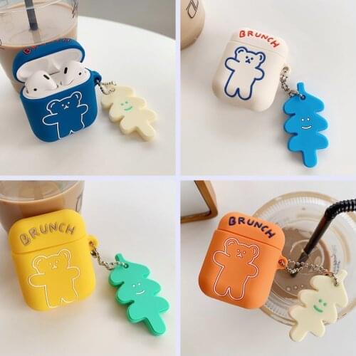 Cute Bear Cover for Lenovo X9 Case Cartoon Earphone Silicone Wireless Bluetooth Protective Cases for Lenovo X 9 Case