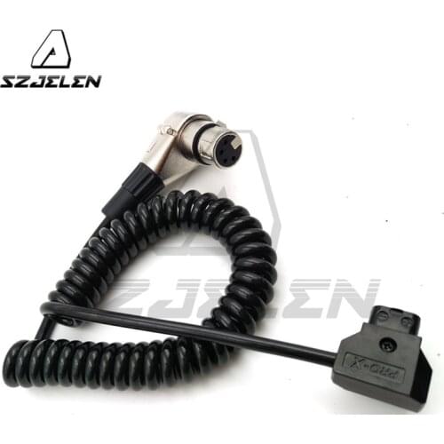 D-Tap to 4 Pin XLR Female Right Angle Adapter Power Cable For DSLR Camcorder, tvlogic monitor power cord