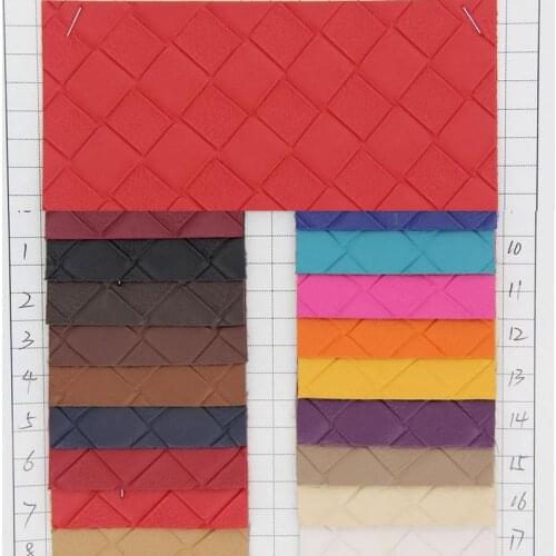 Cheap wholesale Factory bottom weave pattern with the same color leather luggage bags artificial semi PU leather fabric