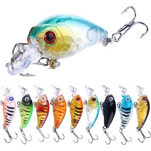 HENGJIA 1pcs 4.5cm 3.6g mini Fishing Lure Crank Bait isca artificial Crankbait Tackle Swim bait fishing wobblers bass Crazy Fish
