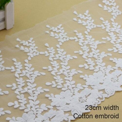 10yards 23cm Cotton embroid lace sewing ribbon guipure trim or fabric warp knitting DIY Garment Accessories free shipping#3276