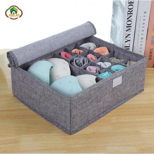 Msjo Organizer Storage Box For Underwear Foldable Drawer Organizer 13 Grid Oxford Home Closet Storage Socks Ties Lingerie Box