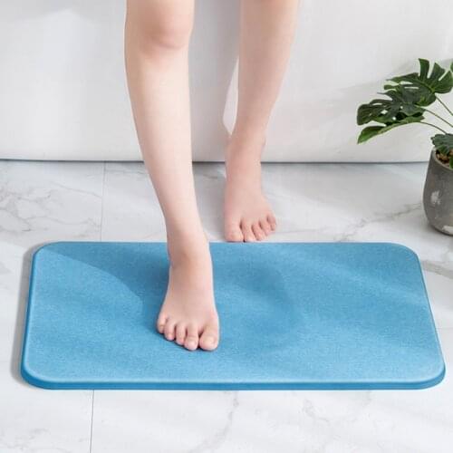 30*40cm Bath Mat Bathroom Diatomite Earth Super Absorbent Mat Fast Drying Toilet Doormat with Additional Anti-slip Net Carpets