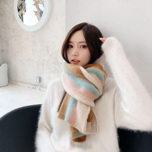 Korean Style Beautiful Mood lovely Scarf Autumn Winter Rainbow Women Scarf Keep Warm Scarf WJ15
