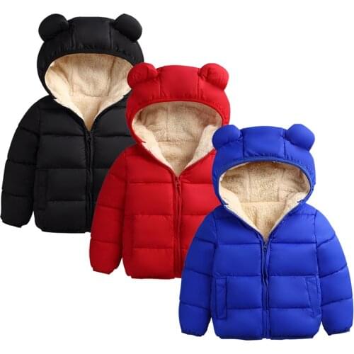 Soild Colors Warm Toddler Boys Jackets Autumn Winter Long Sleeve Hooded Down Coat Children Outerwear Coats Kids Clothes