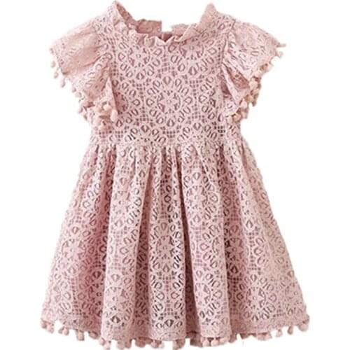 Hot Sale Summer Girls Lace Ball Princess Dresses Childrens Costumes For 2-7Y Kid Clothing Baby Girl Birthday Party Casual Dress