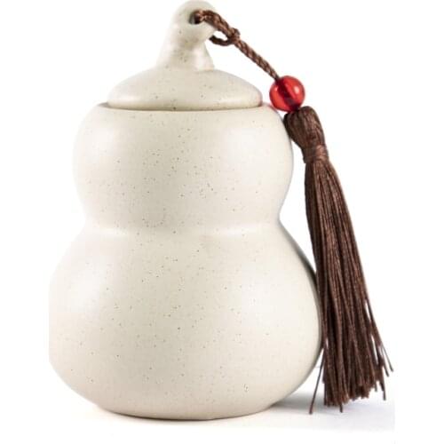 Mini Gourd Tea Caddy Dry Confectionery Ointment Powder Storage Sealed Container Ceramic Tea Set Small Tea Canister Bottle