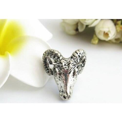 Latest Fashion Cool Vintage Silver Colour Goat Head Adjustable Rings For Women