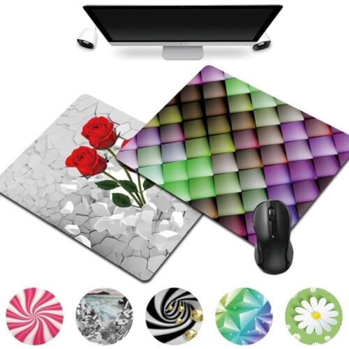 Portable Durable Mousepad Waterproof Smooth Gaming Mouse Mat PU Leather 3D Pattern Print Series Home Office Computer Mouse Pad